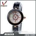 New vogue black color ceramic high quality waterproof lady watches